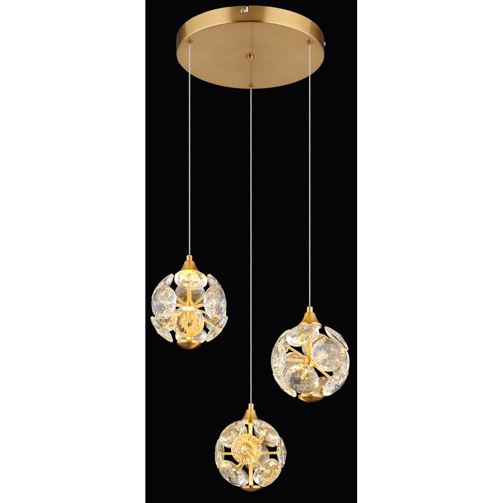 3-lichts hanglamp Virina goud Ø 65cm Globo 9007371449620