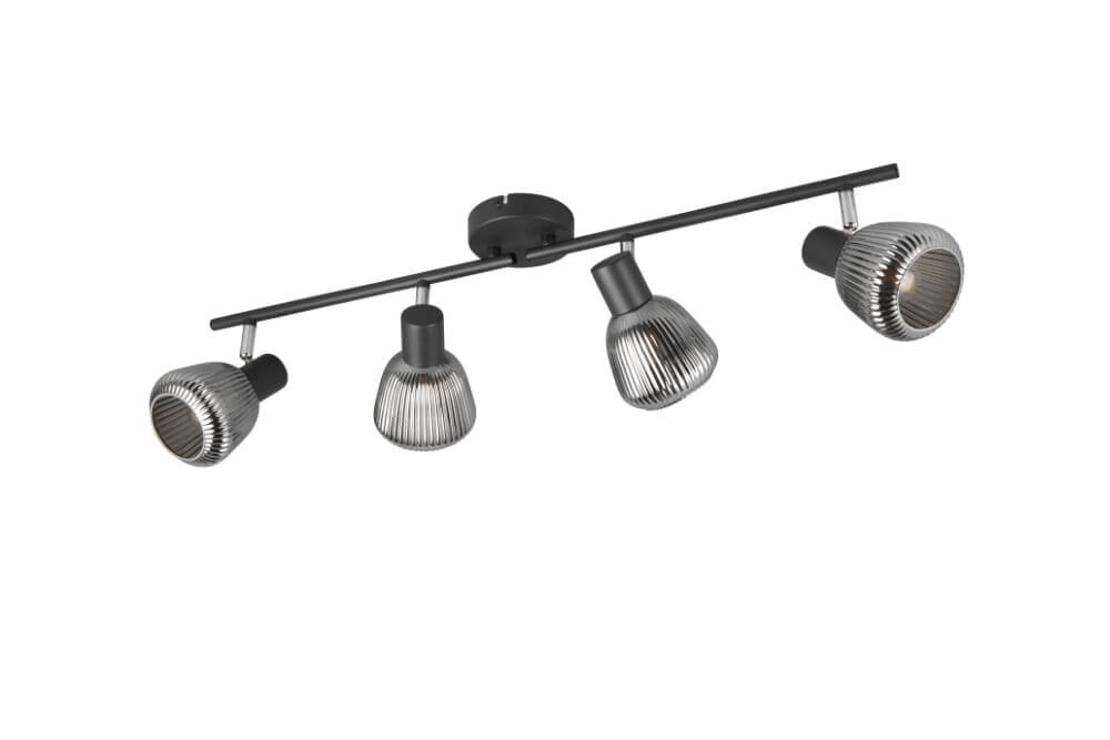 4-lichts plafondlamp Tarifa met geribbeld glas Trio 4017807615852