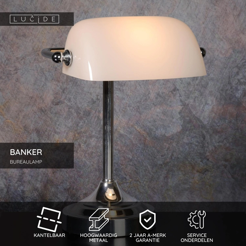 Bureaulamp Banker chroom Lucide 5411212174048