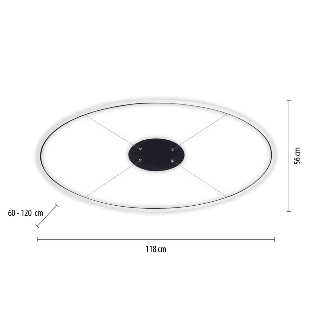 Antraciete hanglamp Titus Ø 118cm Paul Neuhaus 4012248375228