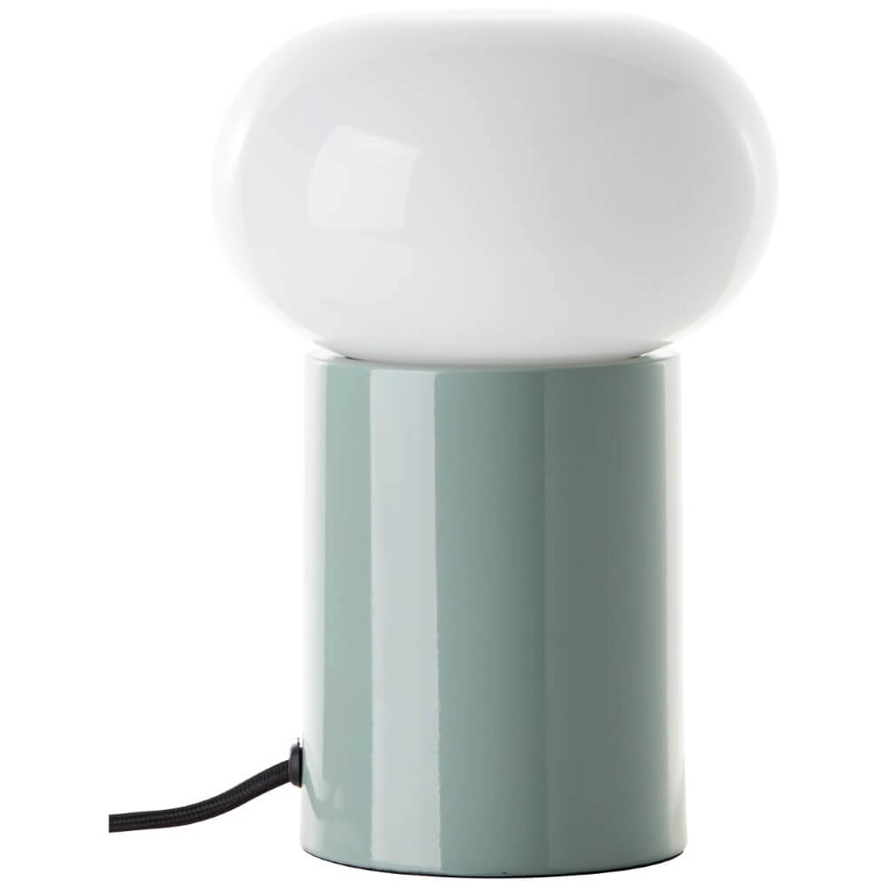 Groene tafellamp Knut met wit glas Brilliant 4004353430176
