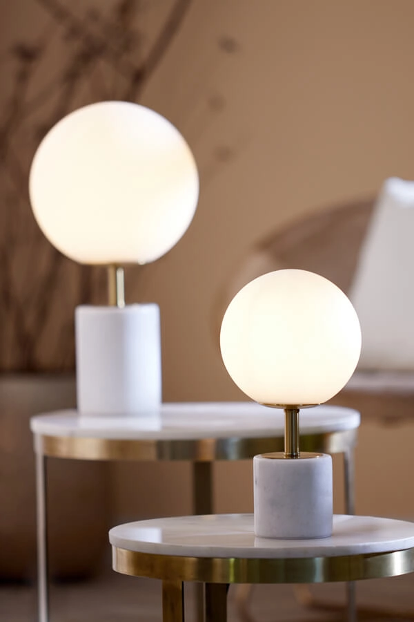 Design tafellamp Medina wit met goud 35cm Light & Living 8717807650896