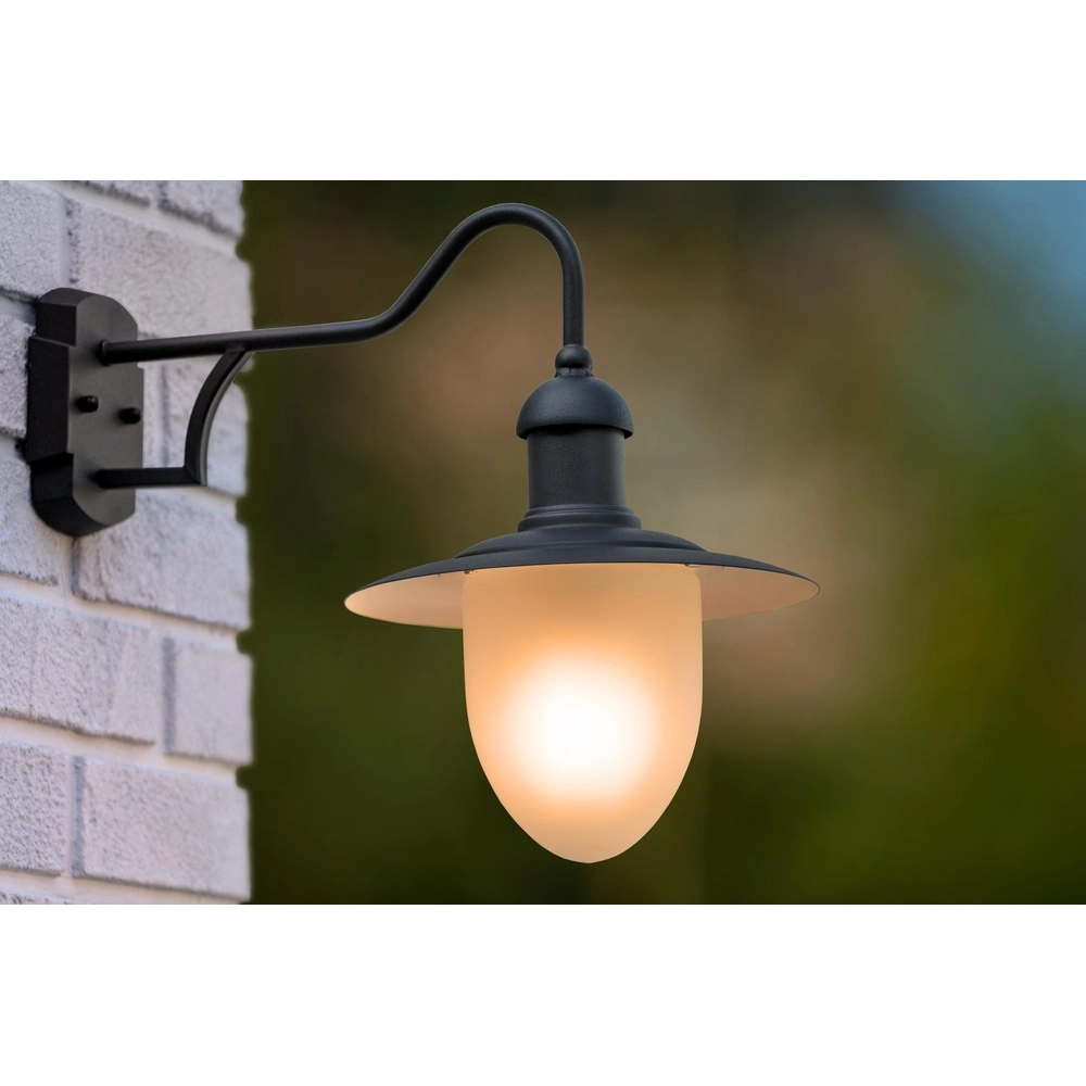 Landelijke wandlamp Aruba zwart Ø 25cm