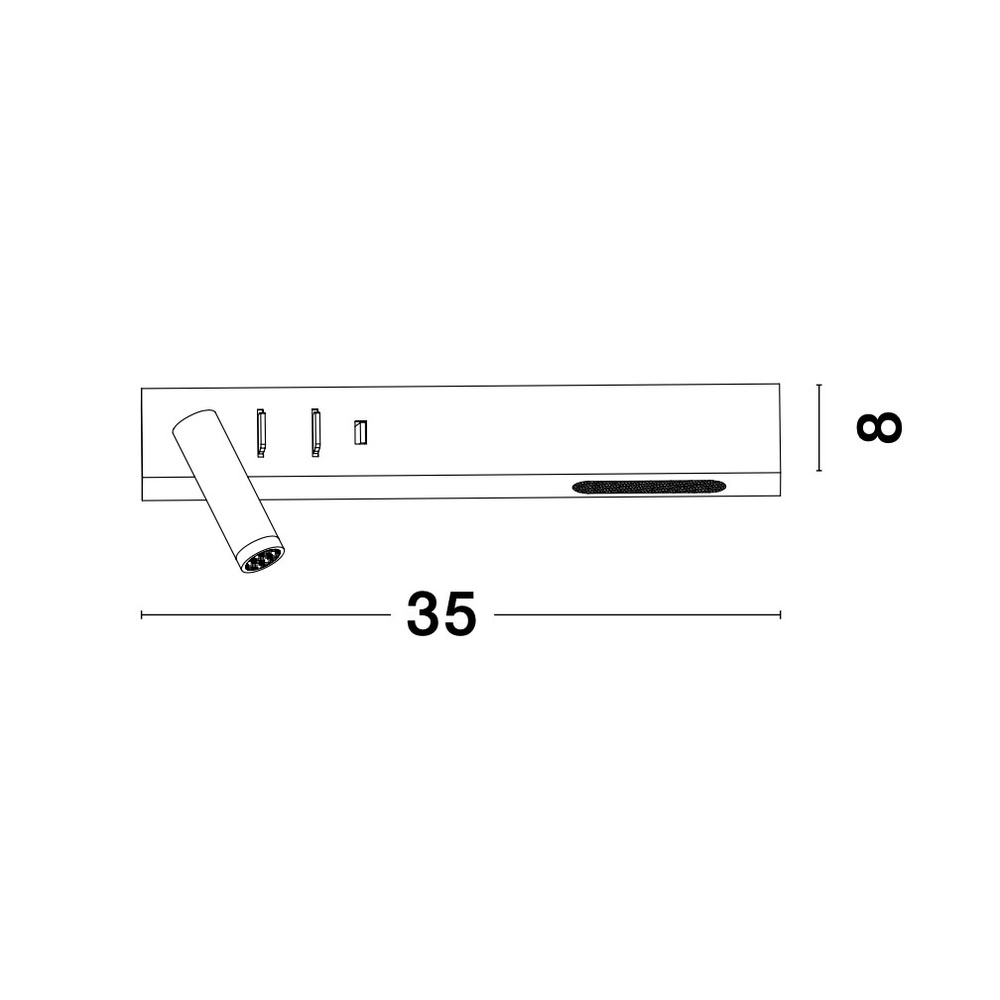 Bedlampje Vida links wit met usb Lyora 5212017427861