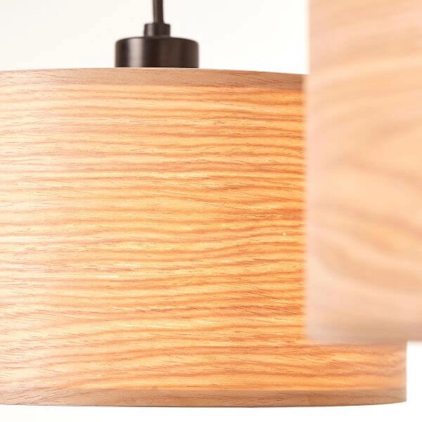 Hanglamp Romm 3-lichts zwart met houtbruin Brilliant 4004353394812