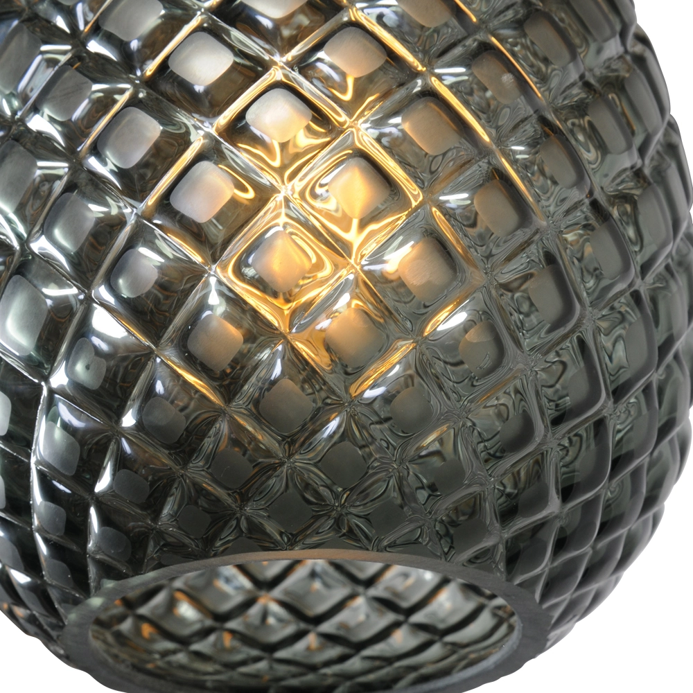 Zwarte hanglamp Pineapple 6-lichts met rookglas Masterlight 8718121209920