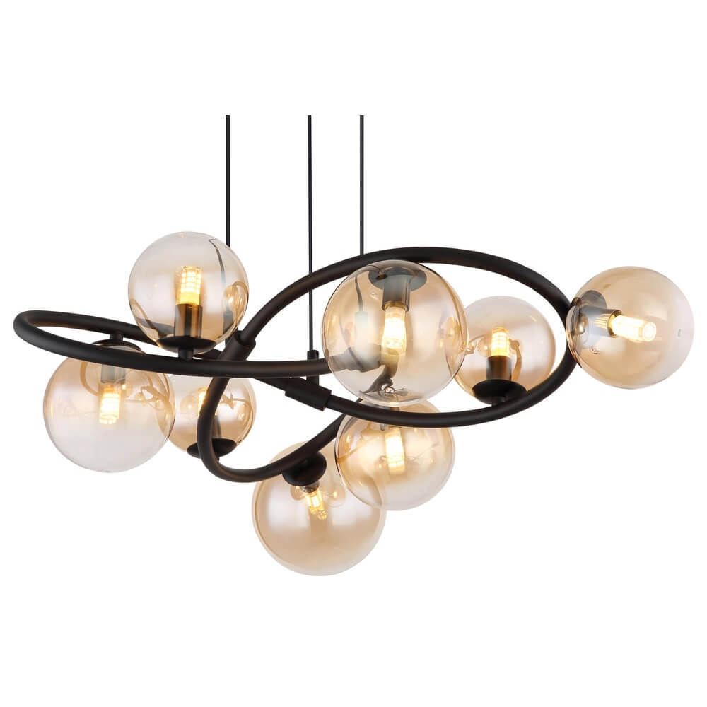 Zwarte hanglamp Tuberius design 8-lichts Globo 9007371449446