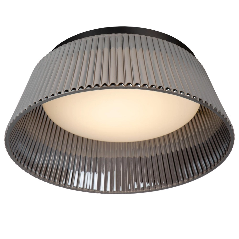Plafondlamp Vixi zwart met smoke glas Lucide 5411212251077