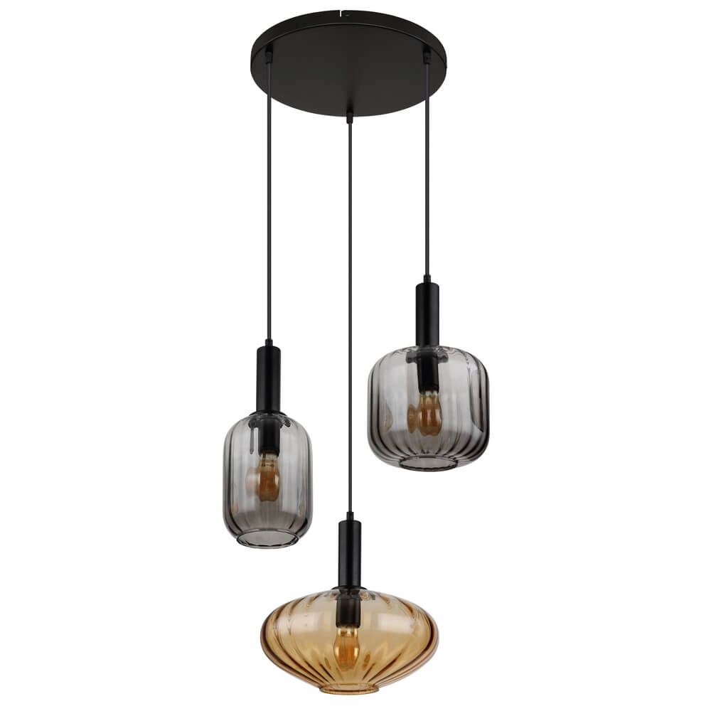 Hanglamp Valletta met gekleurd glas 3-lichts Globo 9007371455867