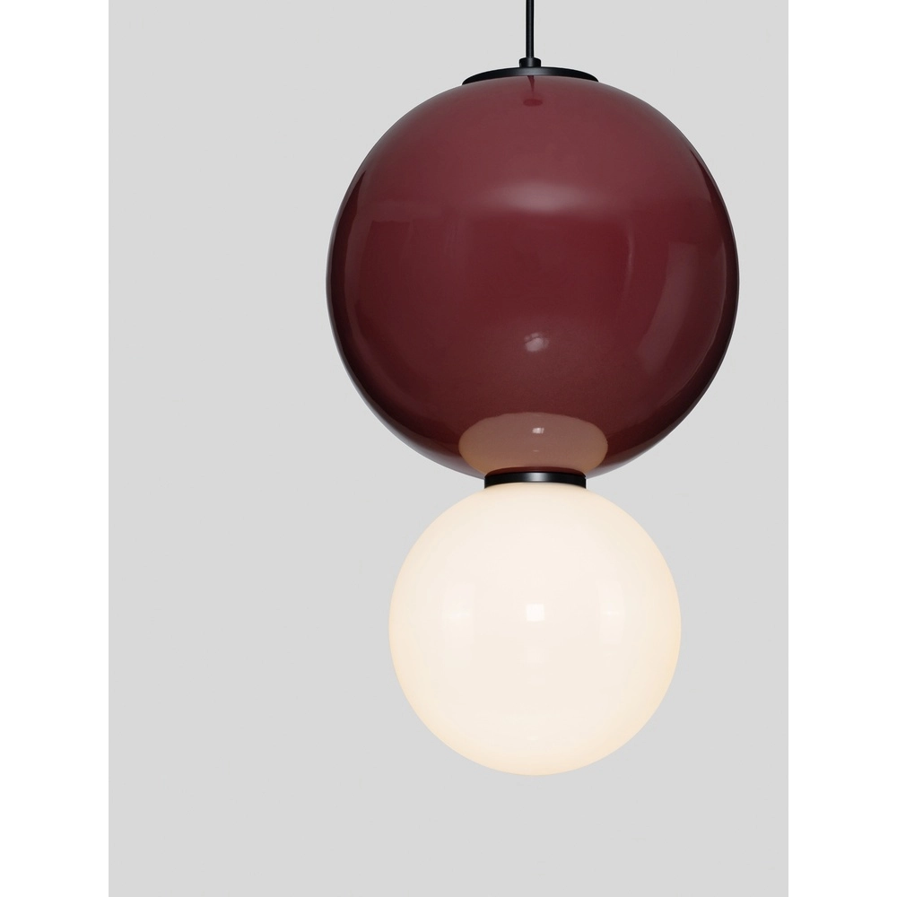 Pendant lamp Noesis Ø 25cm burgundy red with white Lyora 5212017483621