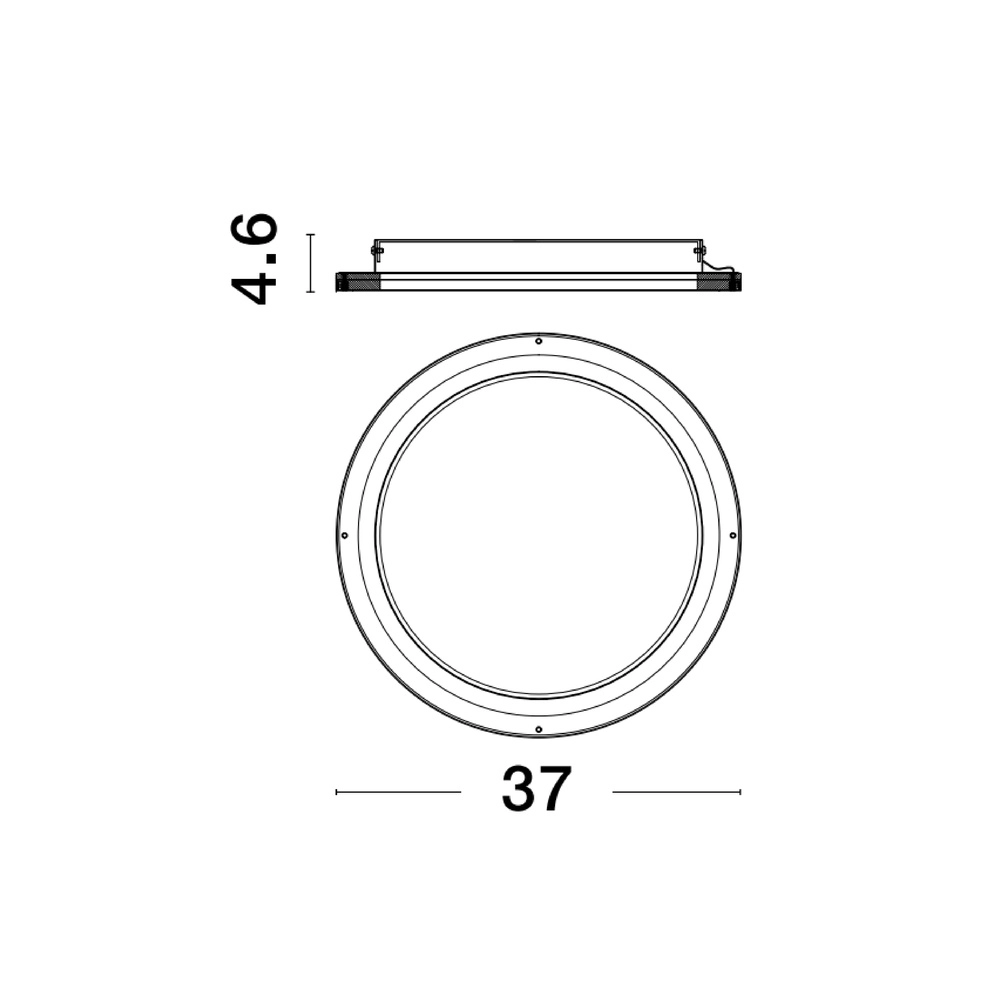 Strakke plafondlamp Oggy zwart Ø 37cm Lyora 5212017432094