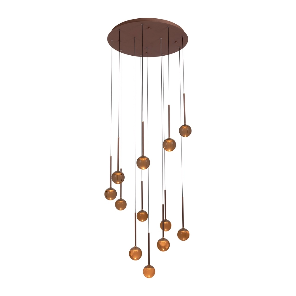Hanglamp Calina 12-lichts met amber bollen