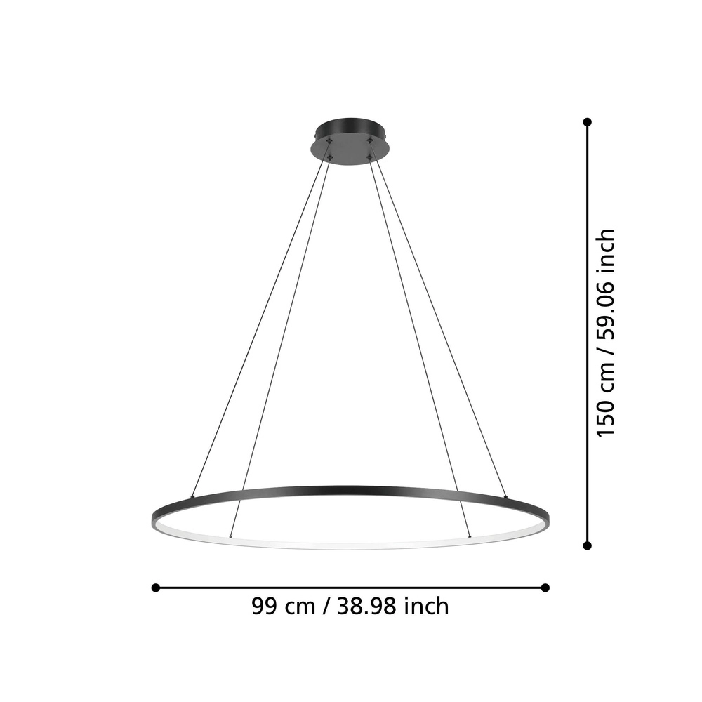 XL led hanglamp Parruta Ø 99cm - zwart Eglo 9008606315697