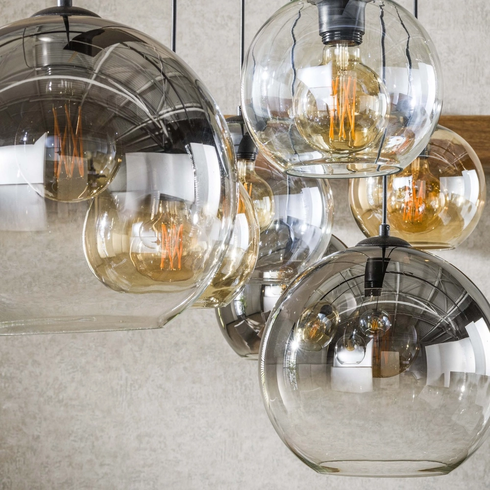 Hanglamp met 7 glazen kappen Multi Lyora 8716803512276