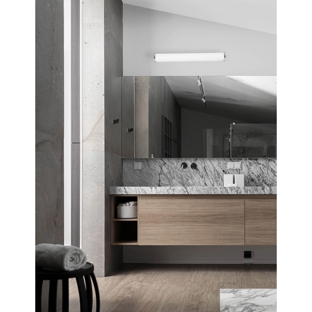 Wandlamp Polo nikkel met wit 33cm Lyora 5212017405715