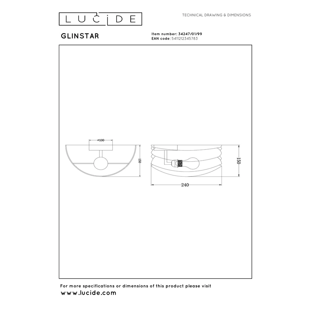 Gekleurde wandlamp Glinstar design Lucide 5411212345783