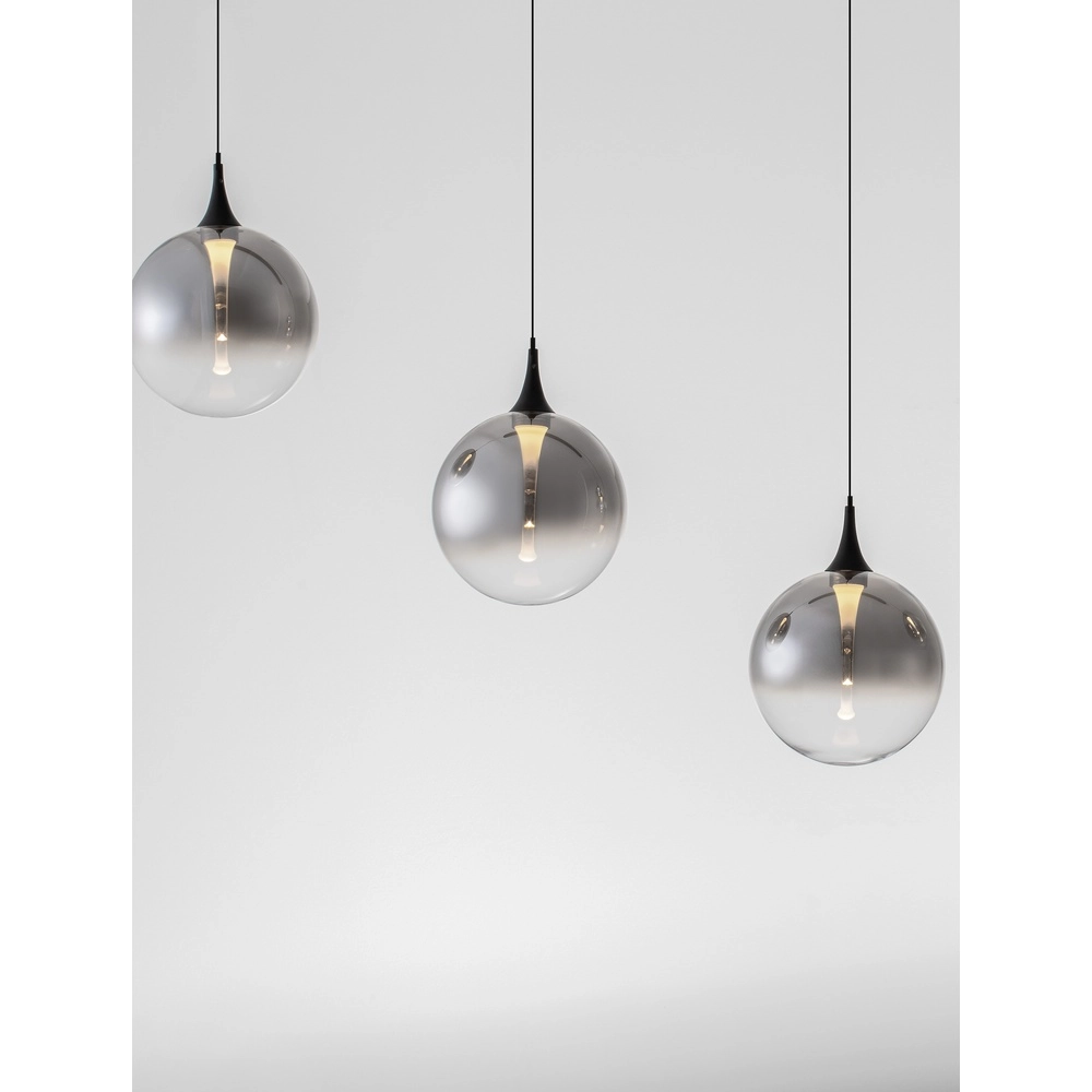 Hanglamp Orenda recht 5-lichts smoke glas
