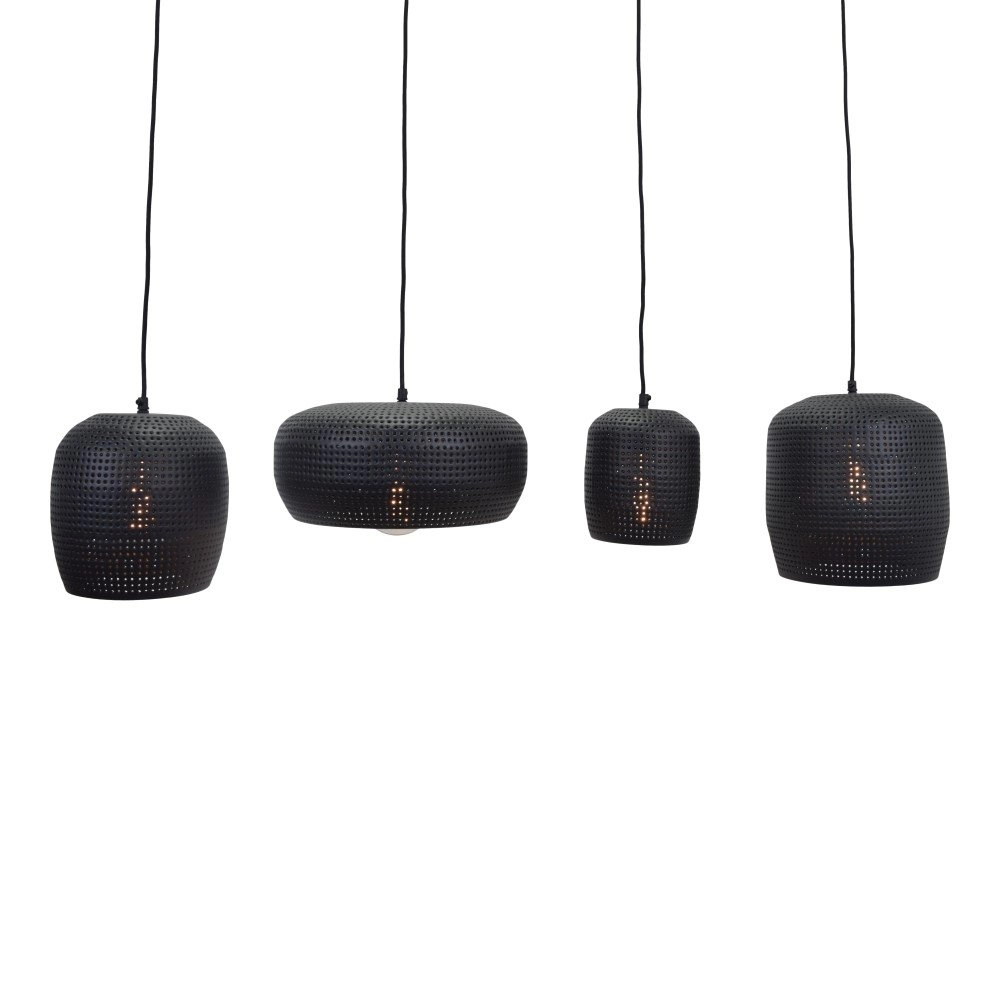 Hanglamp Fez 4-lichts 120 cm Zwart Urban Interiors 8719325467703