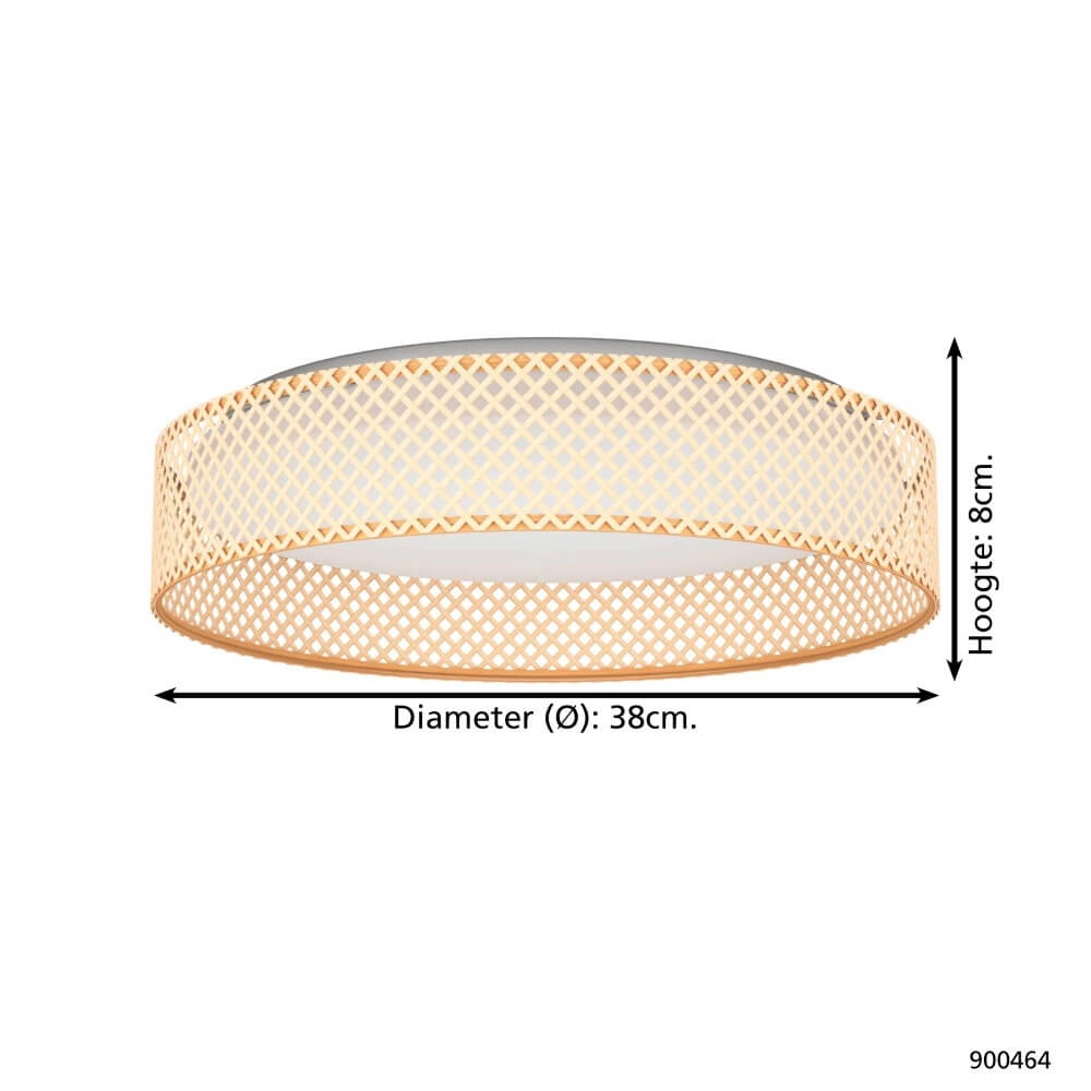 Rotan plafondlamp Luppineria Ø 38cm Eglo 9008606244034