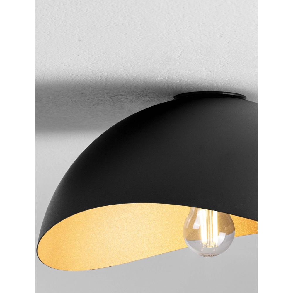 Plafondlamp Opsi zwart met goud Ø 30cm Lyora 5212017458056