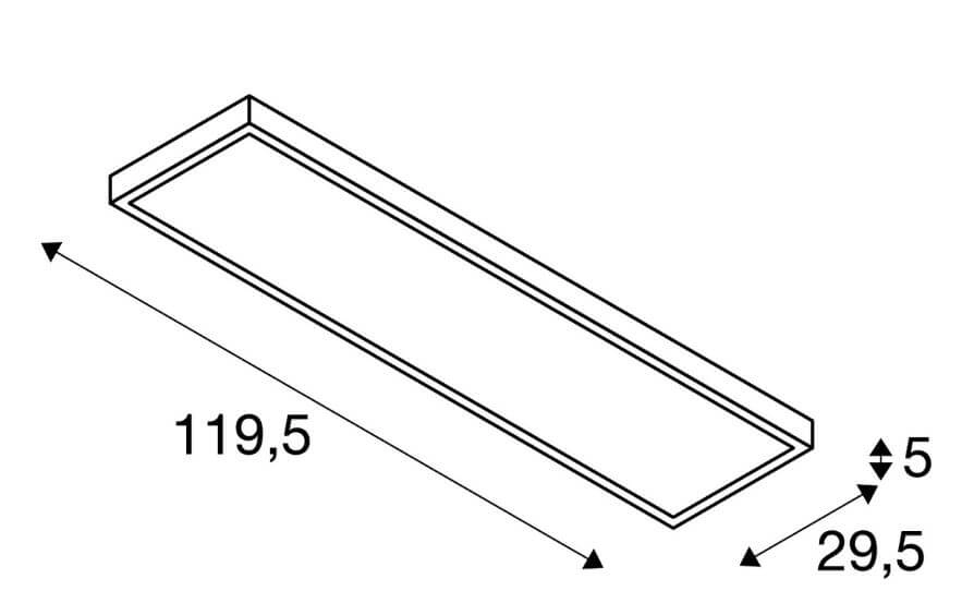 Led kantoorverlichting Panel 45w - 3000K - 120cm grijs SLV 4024163232449
