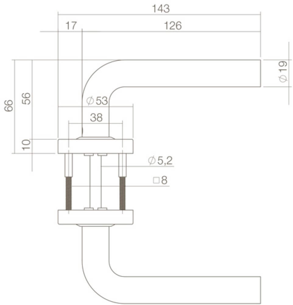 Strakke deurklink Luzern zwart Intersteel 8714186400548