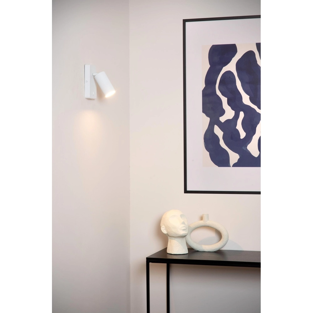 Bedlamp Clubs wit met schakelaar Lucide 5411212093417
