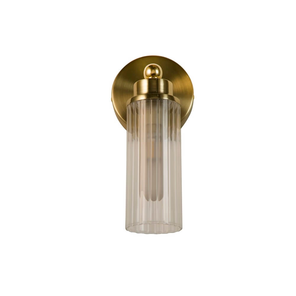 Gouden wandlamp Imperial met geribbeld glas Searchlight 5053423271958