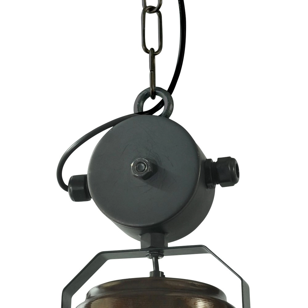 Landelijke industrie hanglamp Industria 58 Block koperbruin met zwart Masterlight 8718121232935