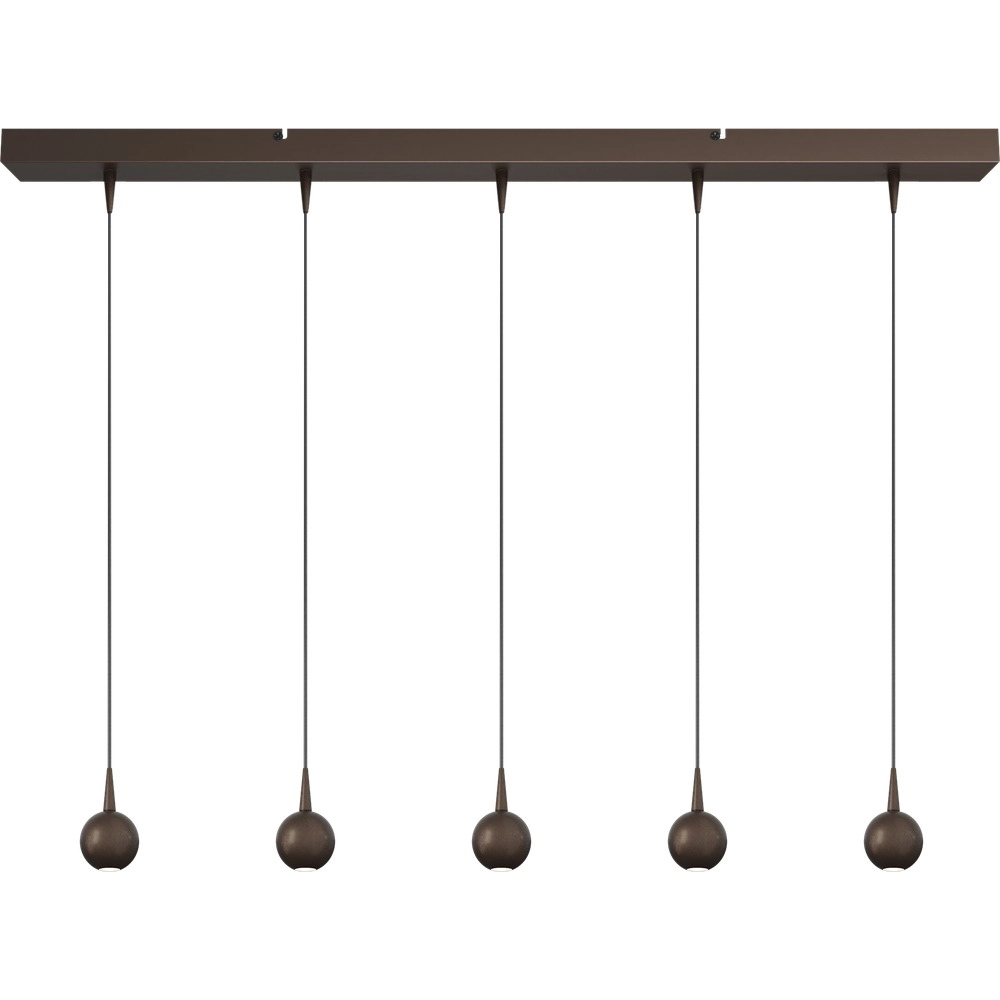 5-lichts hanglamp Talana 100cm cacao bruin Ø 6cm DTW
