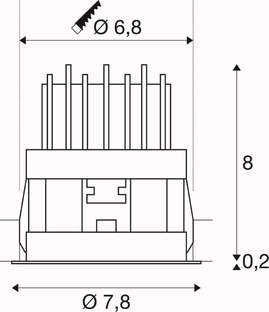 Led inbouwspot Horn wit - verdiept - 3000K SLV 4024163228169