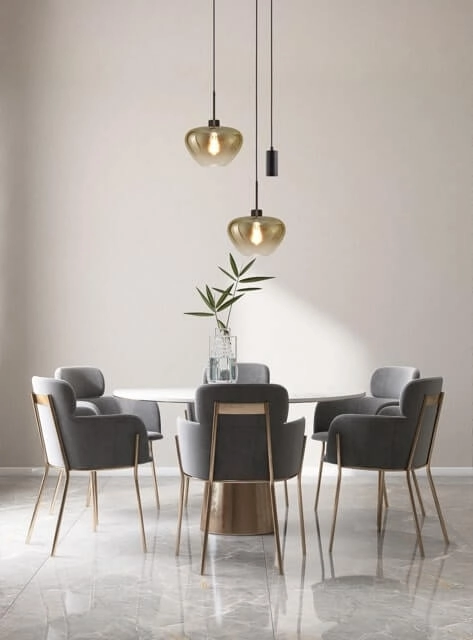 3-lichts hanglamp Genua zwart met 2x goud glas Ø 29cm en 1 pendel Masterlight 8718121357126