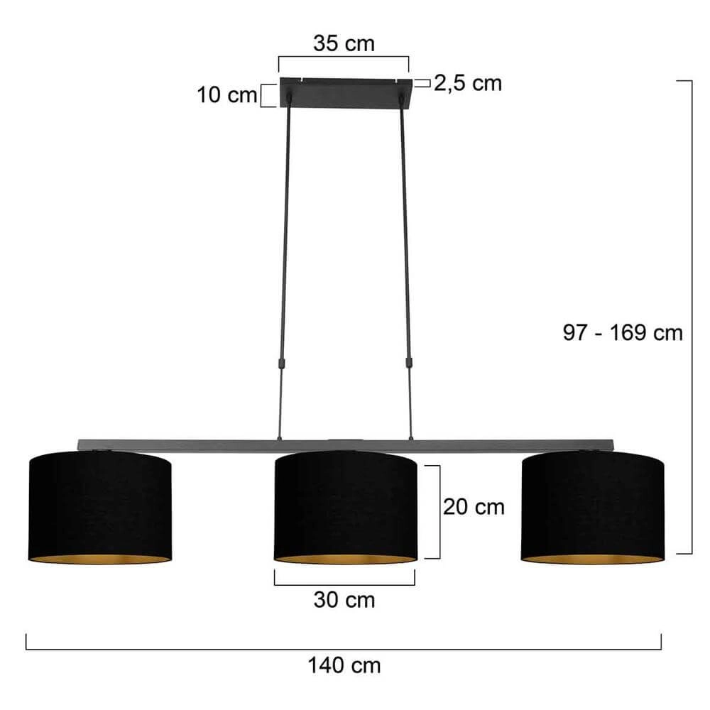 Hanglamp Stang zwart Steinhauer 8712746175653