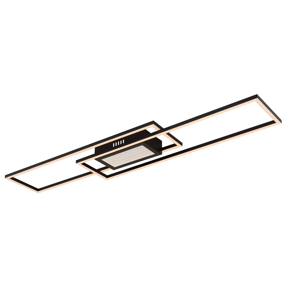 Moderne plafondlamp Saunders zwart rechthoek Globo 9007371478354