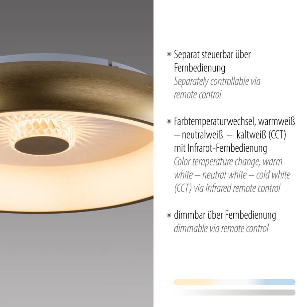Ronde plafondlamp Vertigo messing Ø 46,5cm Just Light 4043689994716