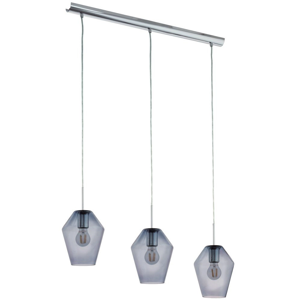 Hanglamp Murmillo 3-lichts chroom met smoke