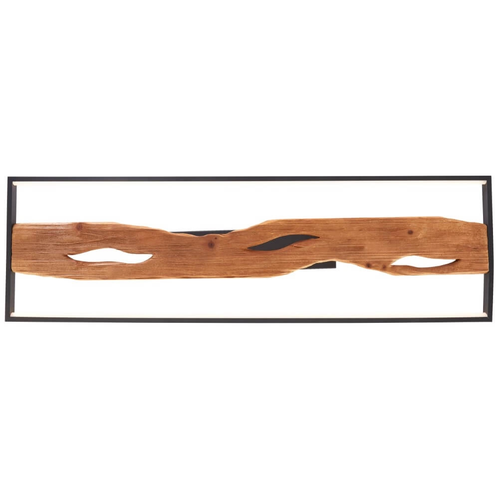 Plafondlamp zwart met hout Chaumont 100cm Brilliant 4004353435270