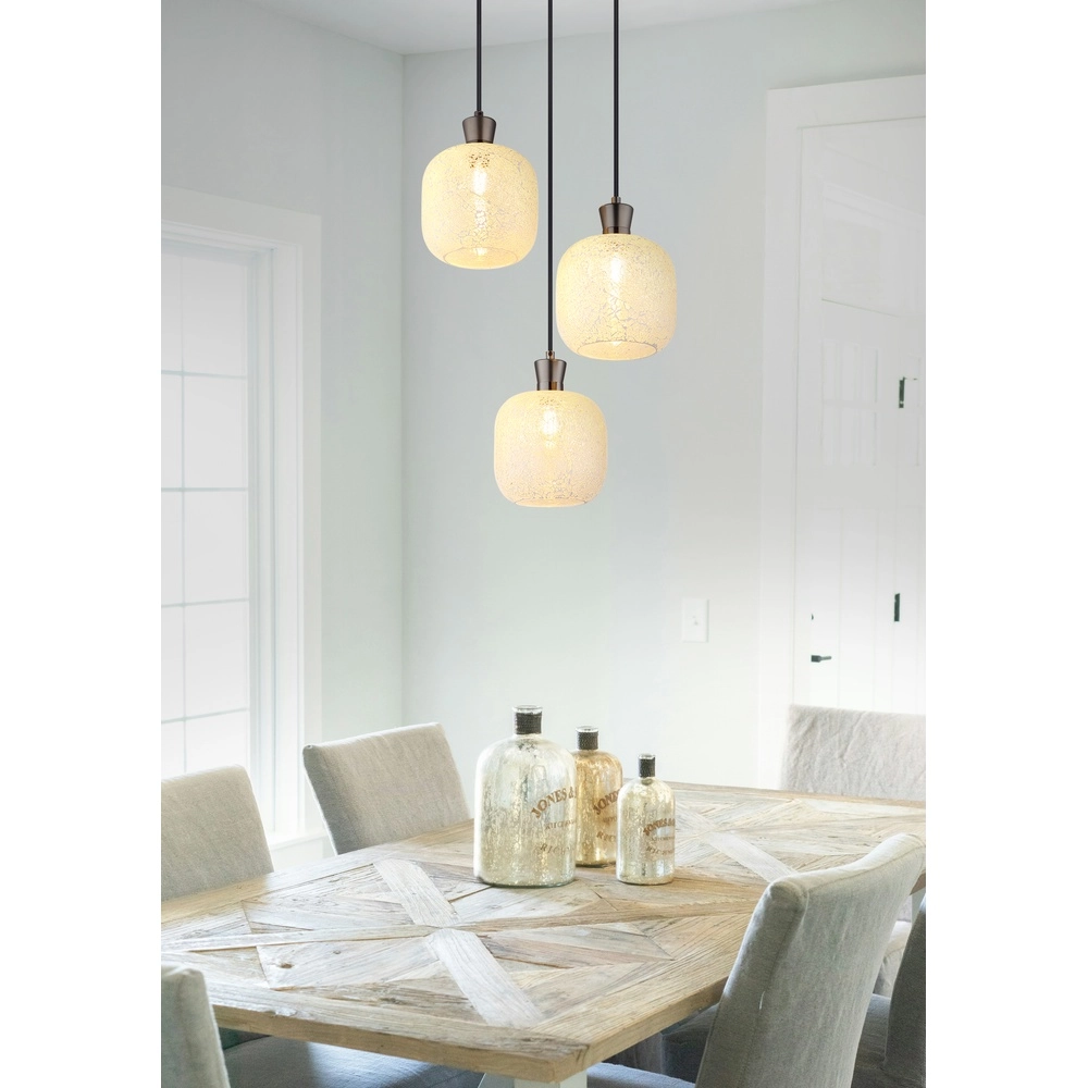 3-lichts hanglamp Brokana gunmetal Globo 9007371578467