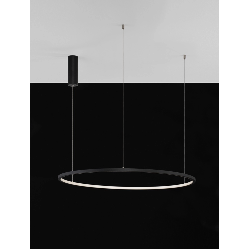 Round pendant lamp Tarquin black Ø 80cm Lyora 5212017438300