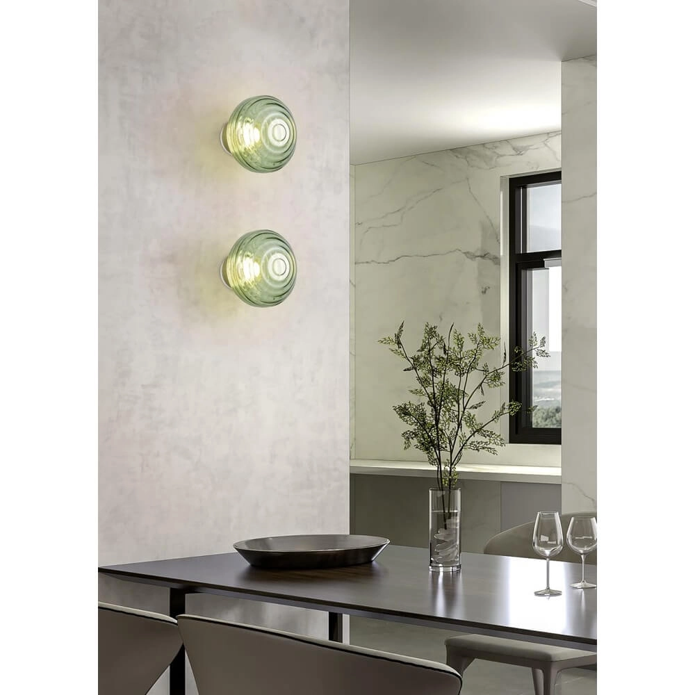 Wandlamp Earl groen glas oplaadbaar Trio 4017807643459