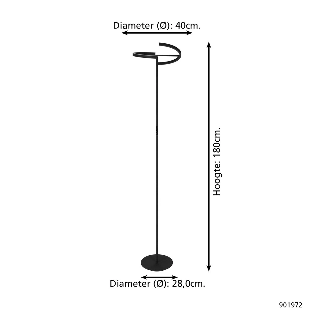 Design vloerlamp Castelpoto zwart Eglo 9008606357291