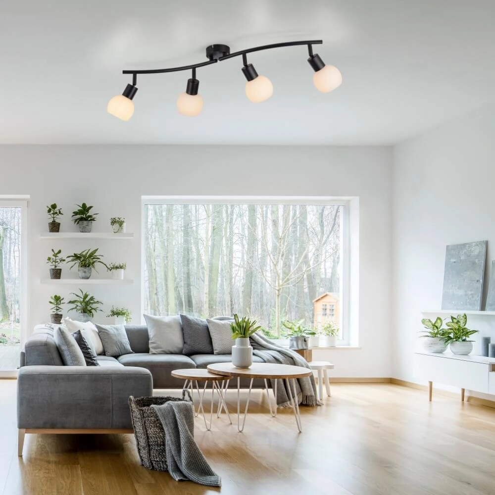 Zwarte plafondlamp Loki 4-lichts Just Light 4043689000790