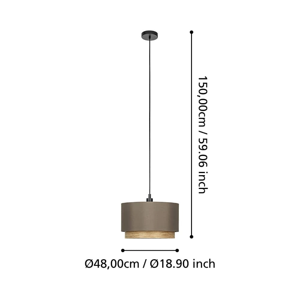Hanglamp Marchena cappucino met hout - Ø 48cm Stars of Light 9008606240067