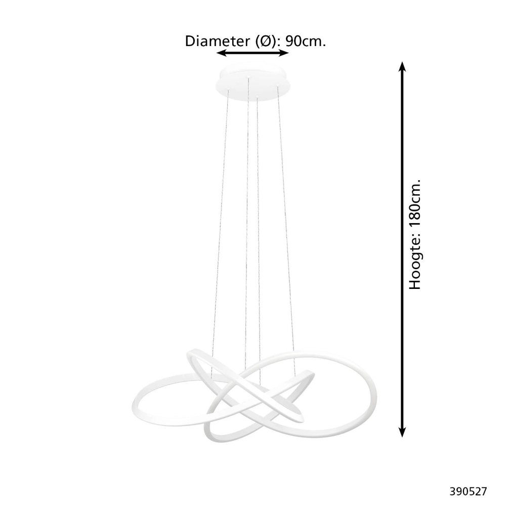 Design hanglamp Riaza wit Ø 90cm hoogte verstelbaar Stars of Light 9008606357703