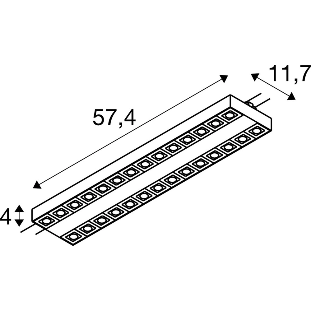 Rail armatuur 57,4cm Sight Evo dubbel 3-fase wit 3000K SLV 4024163318723