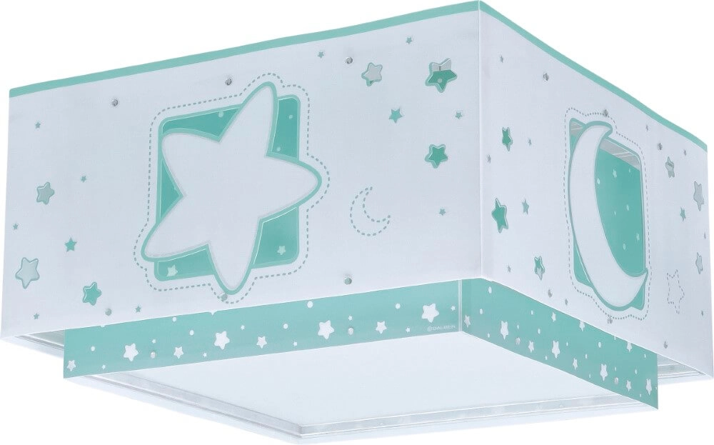 Vierkante plafondlamp Moonlight turquoise Dalber 8420406001562