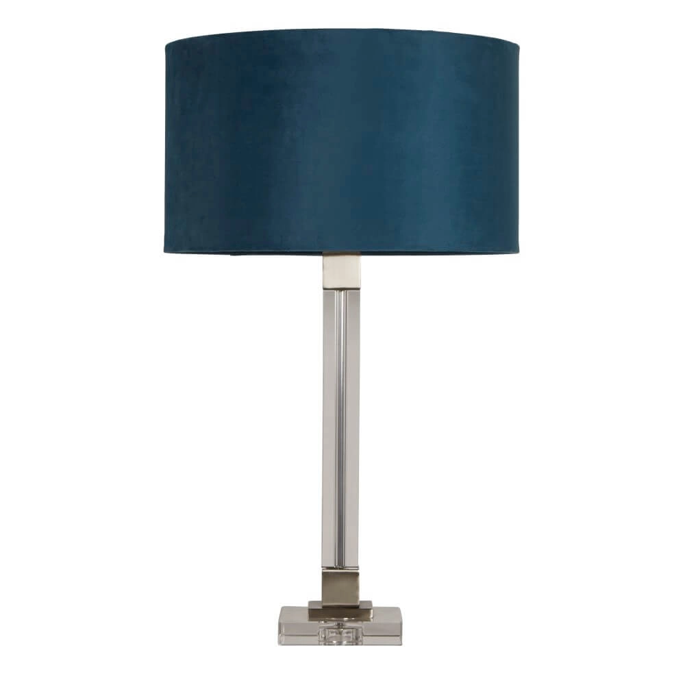 Design tafellamp Scarborough goud met blauwe kap Design tafellamp Scarborough goud met blauwe kap