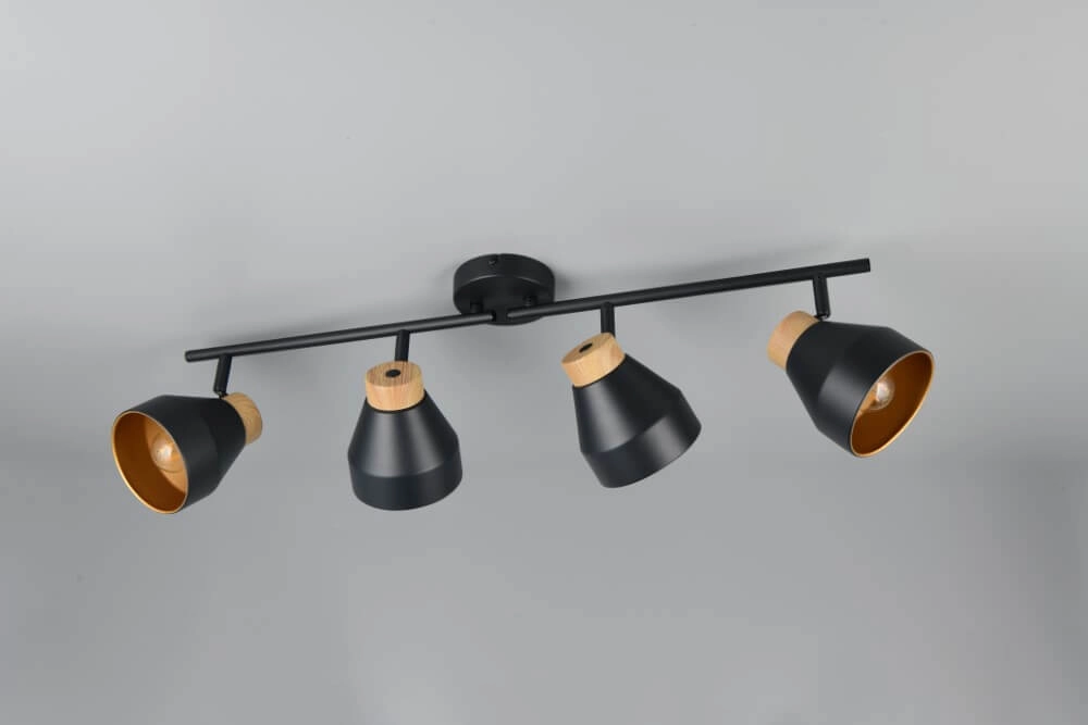 Design plafondlamp 4-lichts Valentin zwart Trio 4017807637434