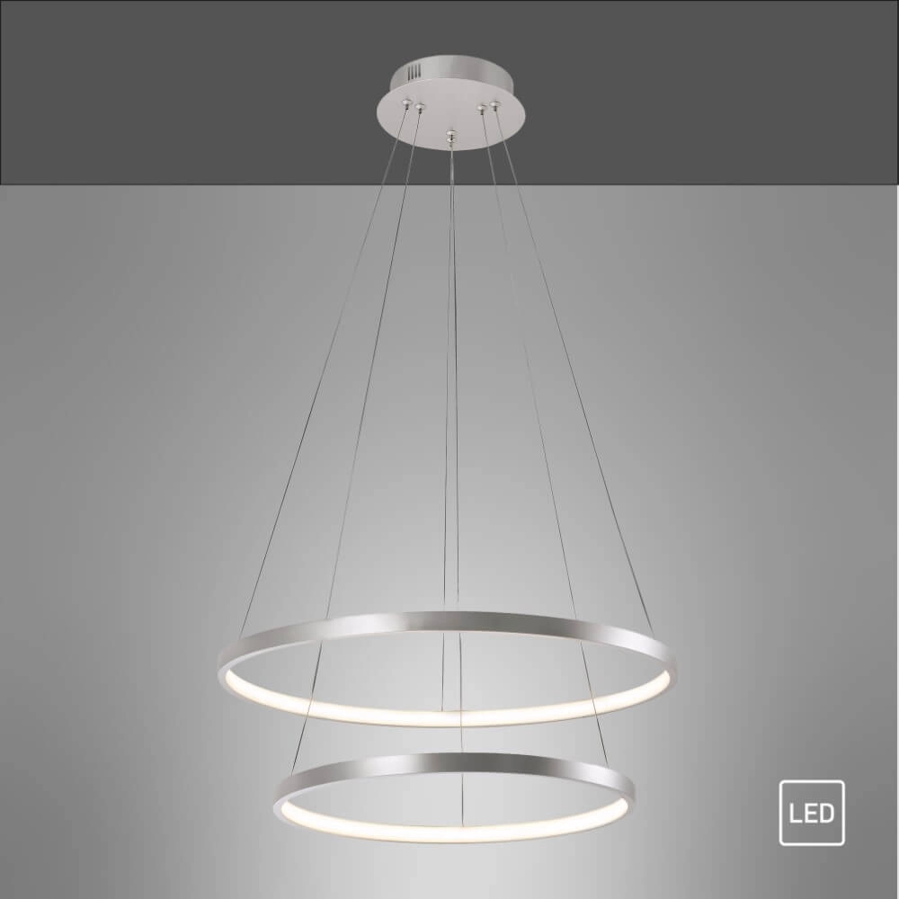 Ronde hanglamp Circle zilver Just Light 4043689960445