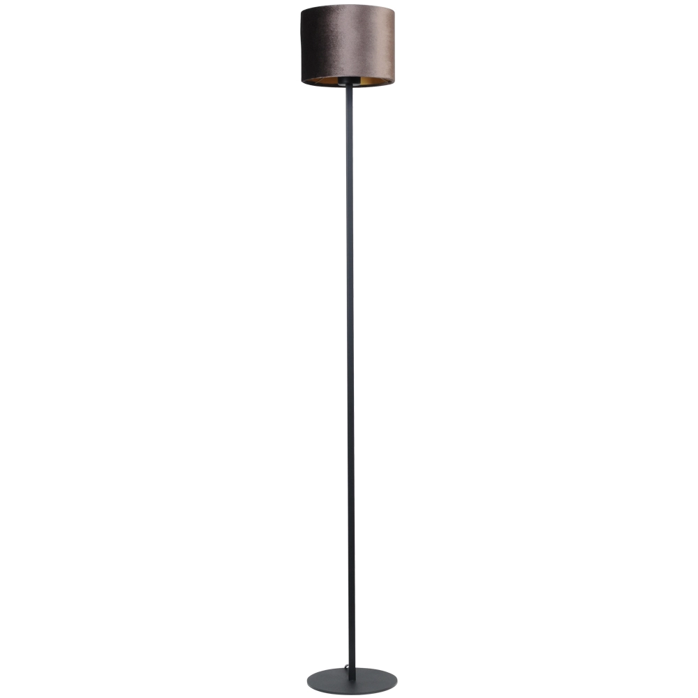 Zwarte vloerlamp Venus 150cm met bruine lampenkap Zwarte vloerlamp Venus 150cm met bruine lampenkap